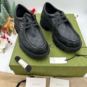 SOLD!!!!   Gucci, GG, lug, sole lace up shoes, size 7 made in Italy
